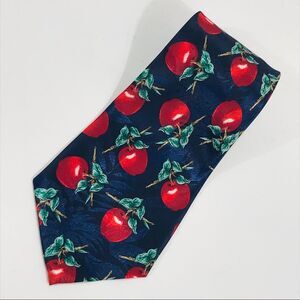 A. Rogers Apples Tie Red, Green & Navy Blue